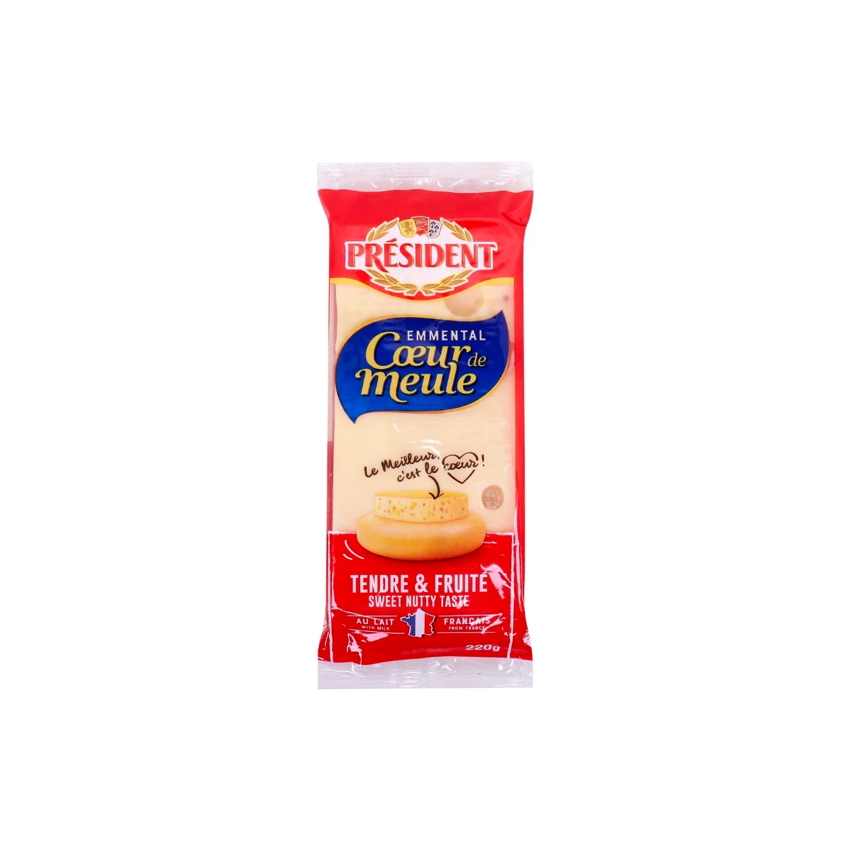 President Emmental Block Cheese 220g