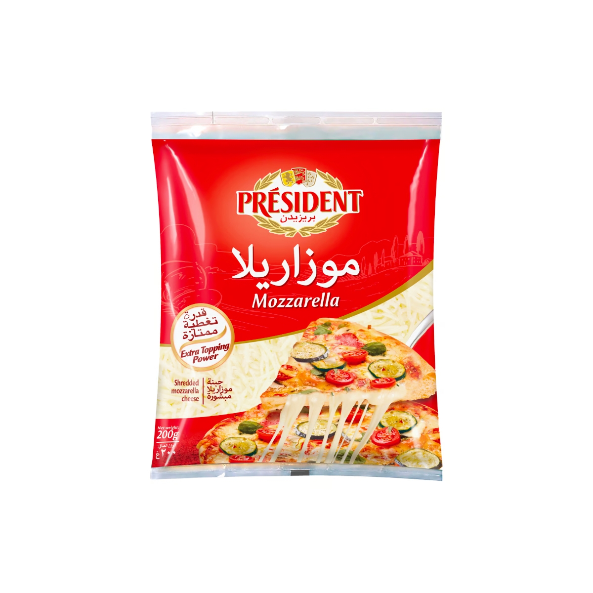 President Shredded Mozzarella Cheese 200g