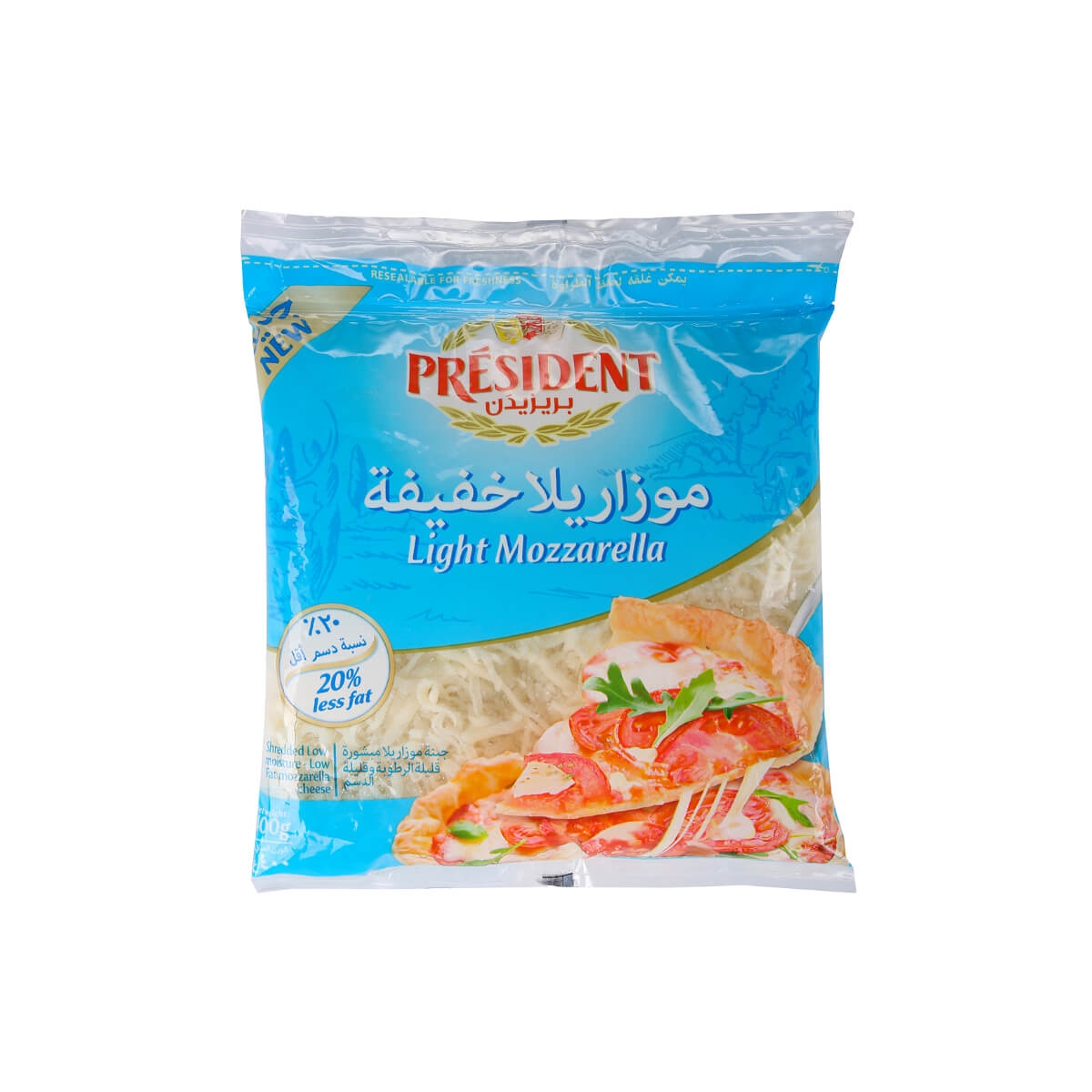 President Light Shredded Mozzarella Cheese 400g