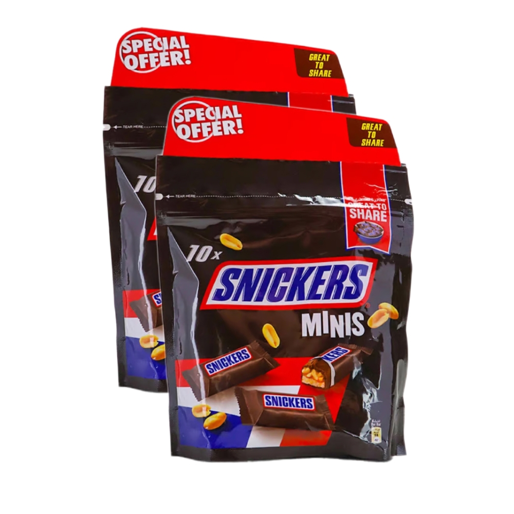 Snickers Mini Peanut Filled Chocolate 2x180gm