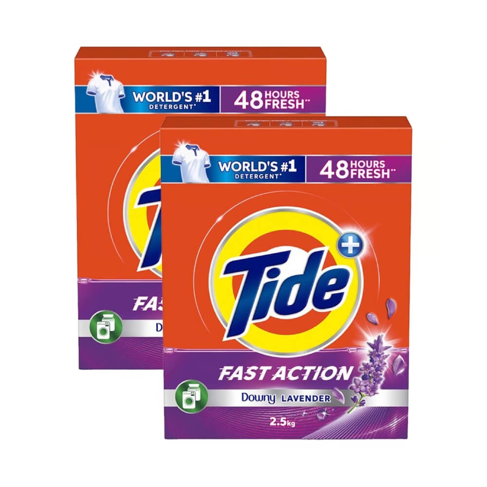 Tide Laundry Fast Action Downy Lavender Detergent Powder 2x2.5kg
