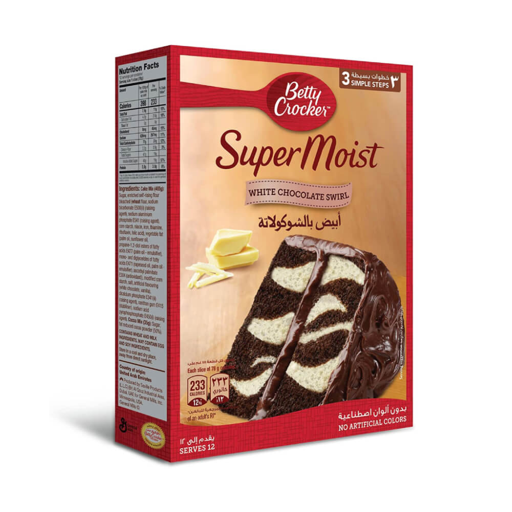 Betty Crocker Supermoist White Chocolate Swirl Cake Mix 500gm