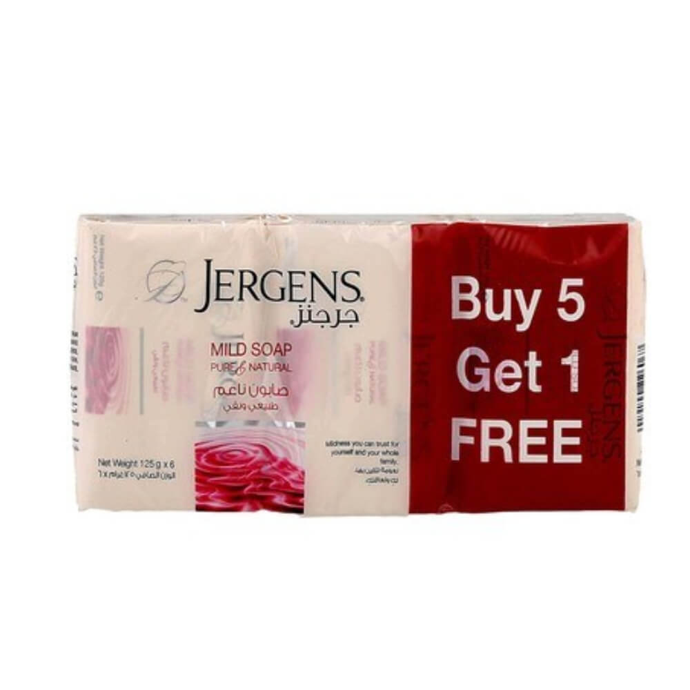Jergens Mild Soap 125gm 5+1 Free