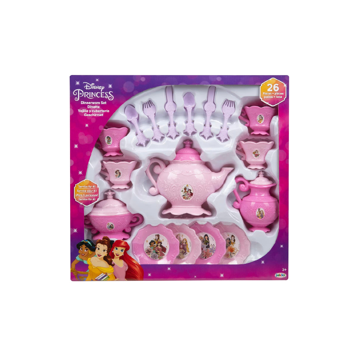 Disney Princess Dinnerware Set 26 Piece, Multicolor