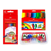 Faber-Castell Connector Color Pen 20S + Color Pencil 12S +Oil Pastel Colors 12S