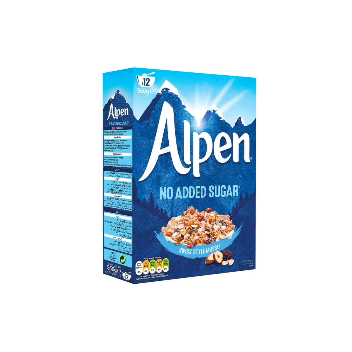 Alpen Swiss Style Muesli No Added Sugar 560g