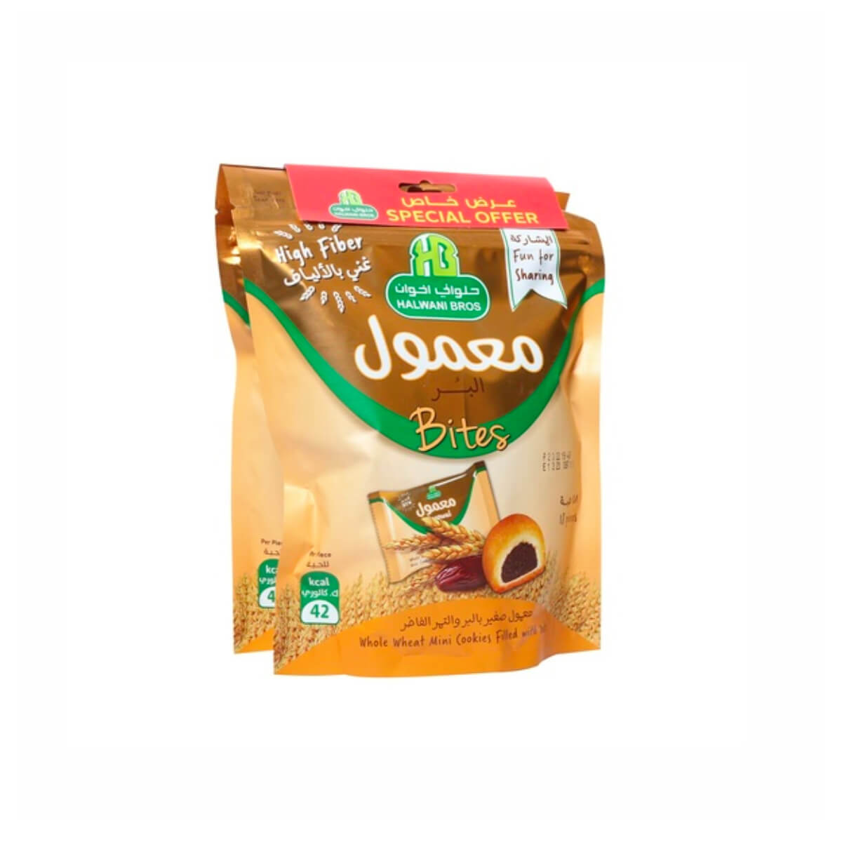 Halwani Bros Whole Wheat Mini Cookies With Dates 2x180g
