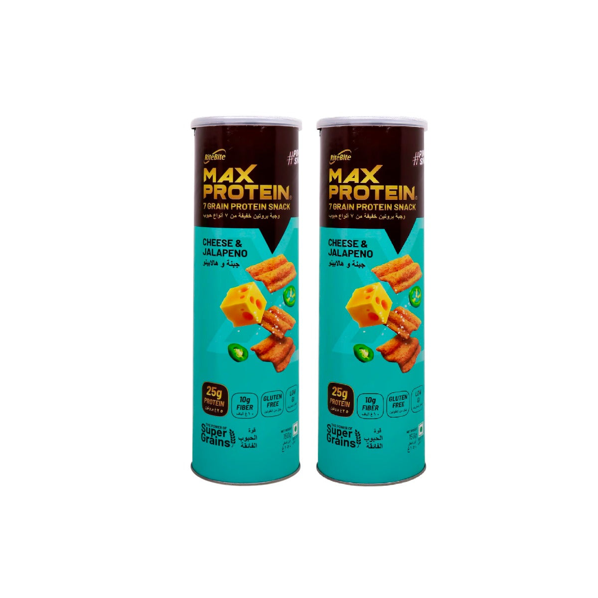 Rite Bite Max Protein Snack Cheese & Jalapeno Chips 2x150g