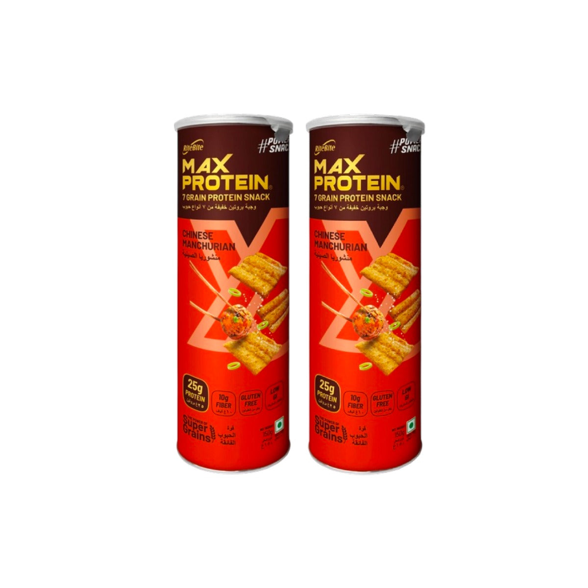 Rite Bite Max Protein Snack Cheese & Manchurian Chips 2x150g