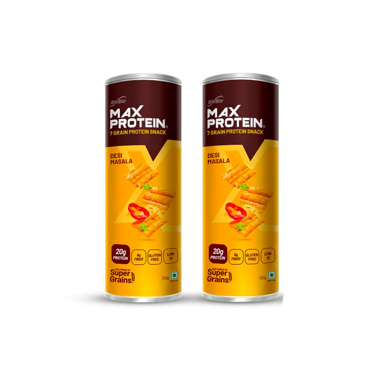 Rite Bite Max Protein Snack Desi Masala Chips 2x150g