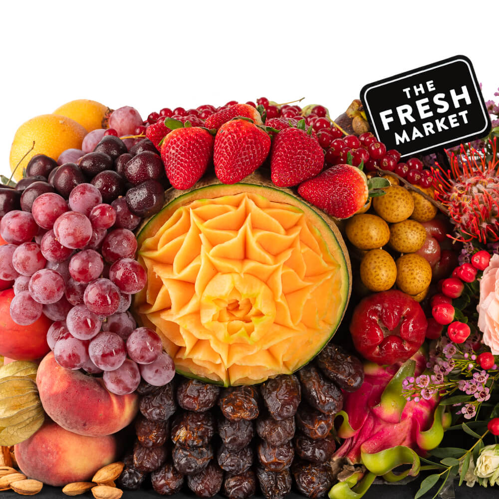 Half Flowers & Half Fruits Arrangement