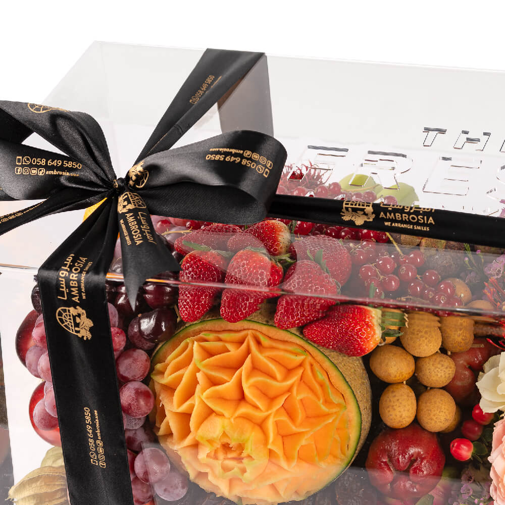 Half Flowers & Half Fruits Arrangement