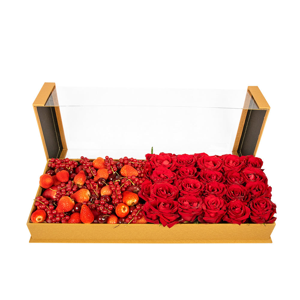 Heavenly Red Fruit and Flower Arrangement