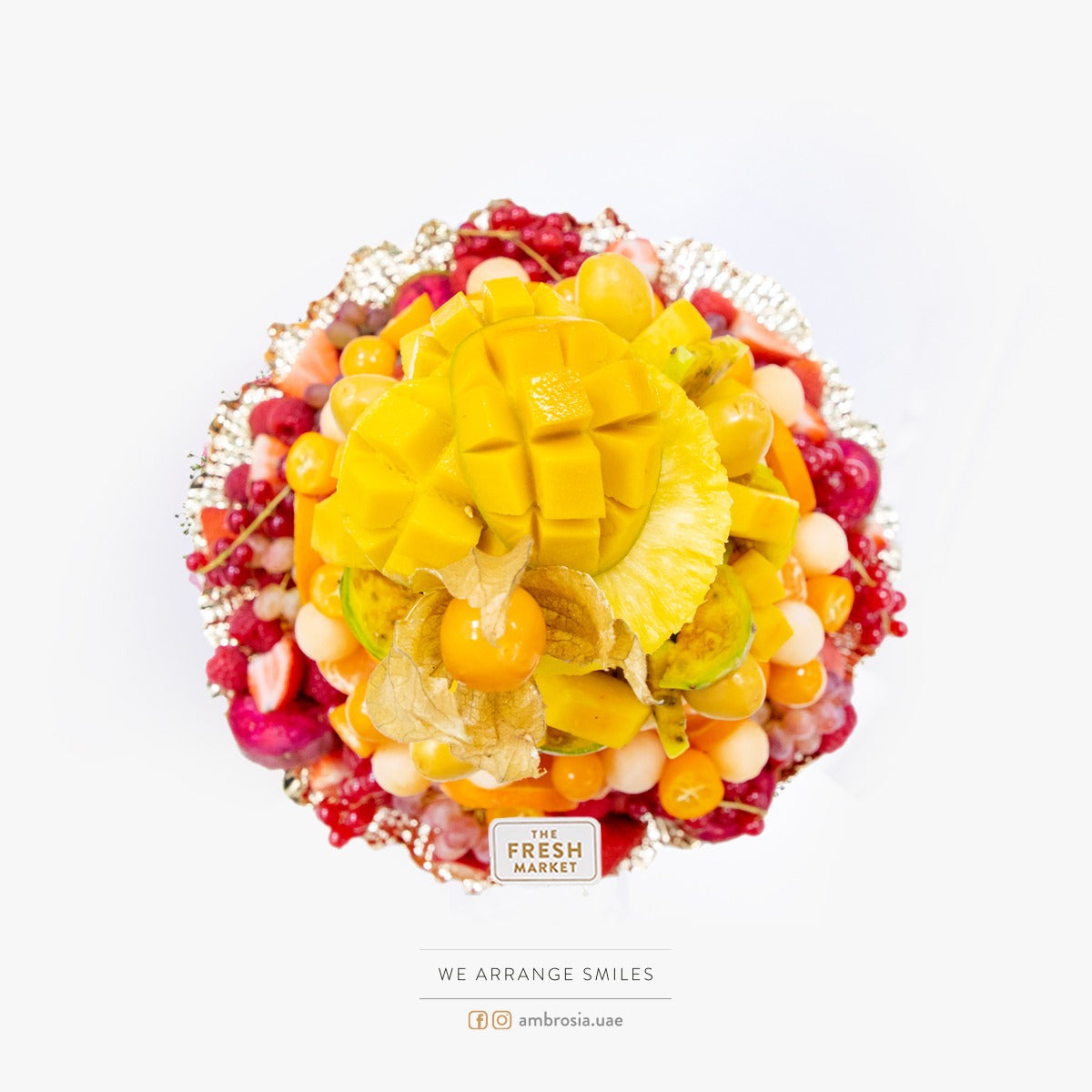 Fruity Elegance 3 Tier Fruit Cake