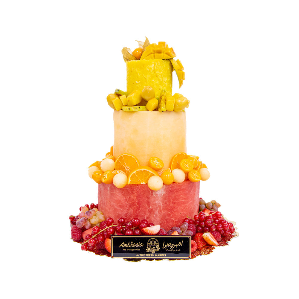 Fruity Elegance 3 Tier Fruit Cake