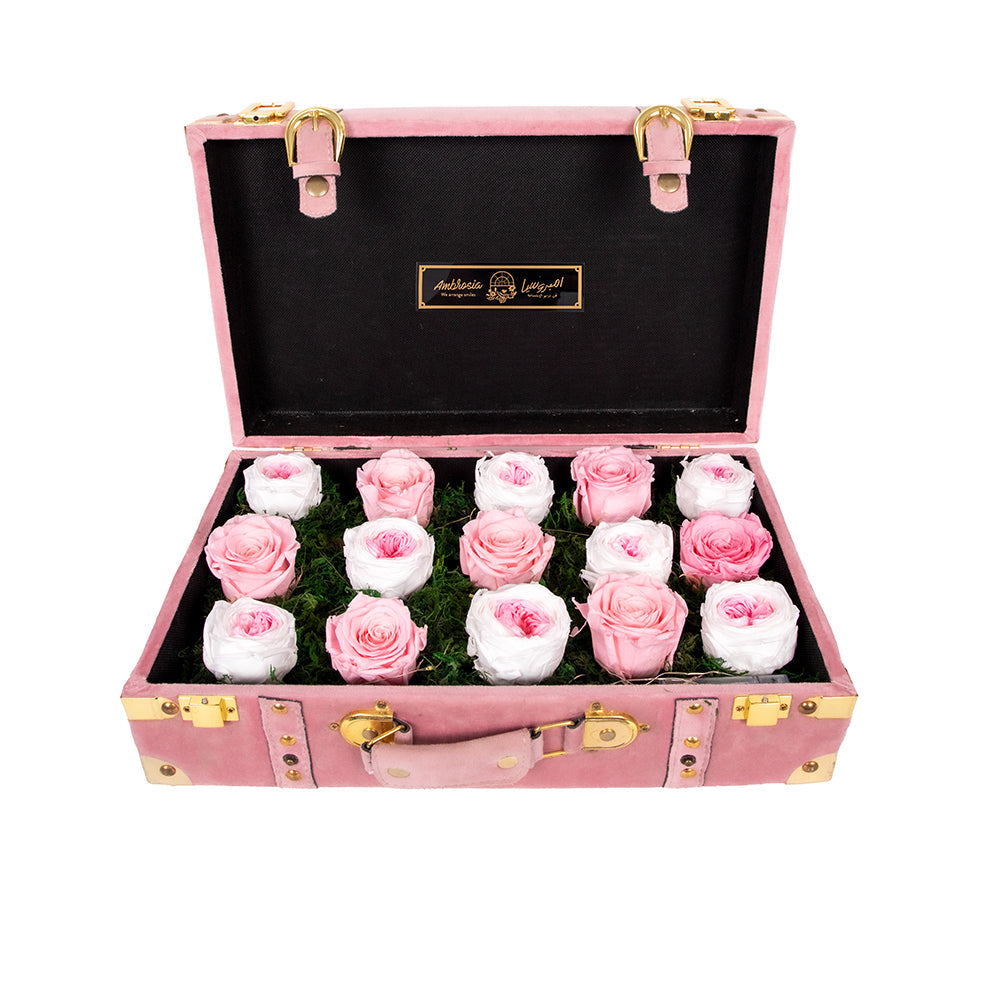 Infinity Rose Surprise " Pink& White"
