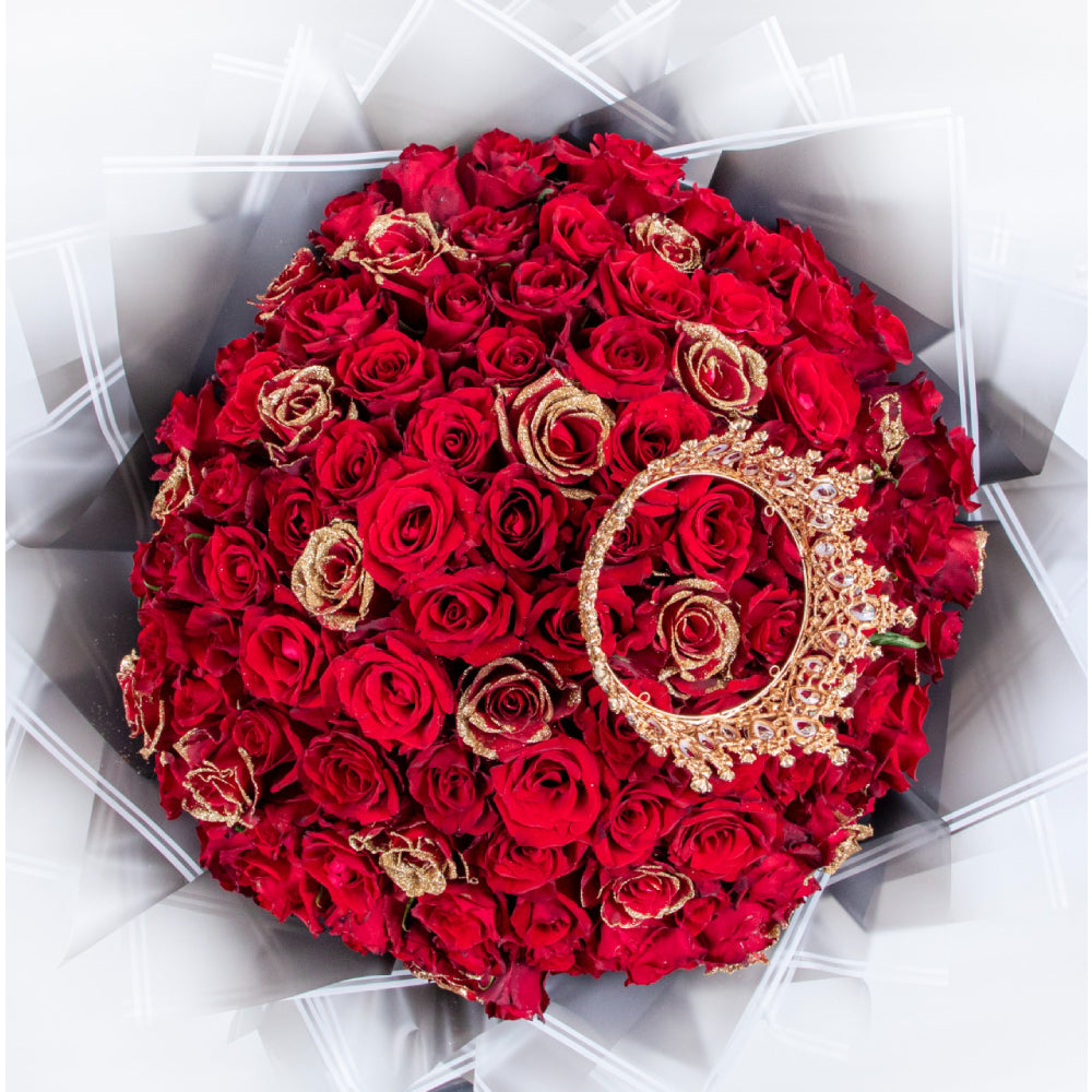 The Queen of Red Roses Bouquet