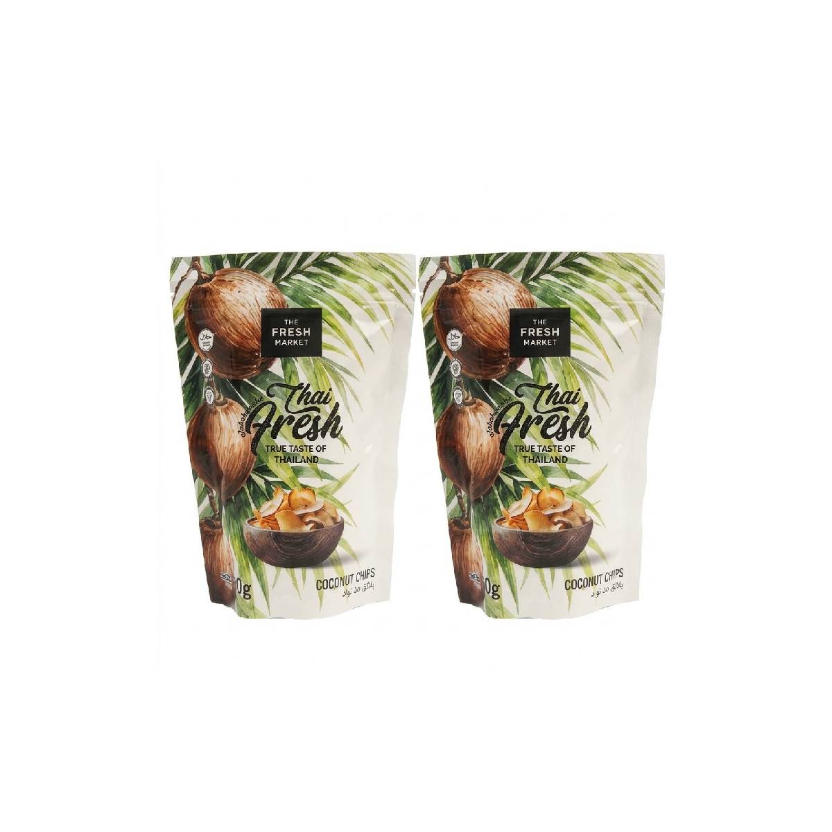 The Fresh Market Coconut Chips Thailand 2x50g