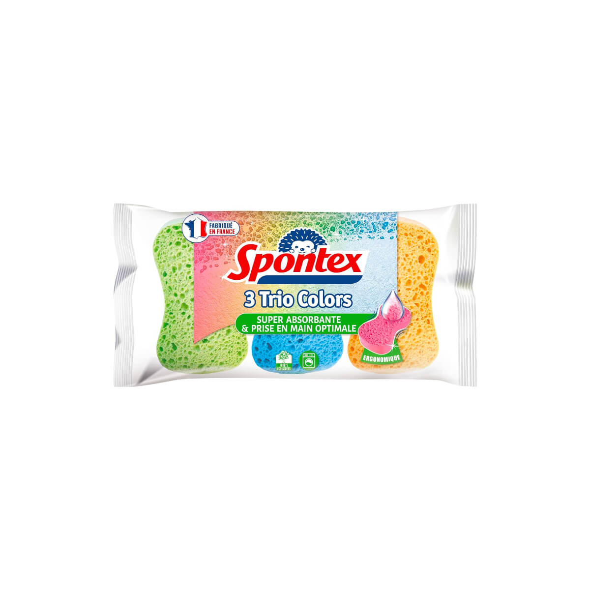 Spontex Super Absorbent Handy Sponges Trio Colors 3 Pieces