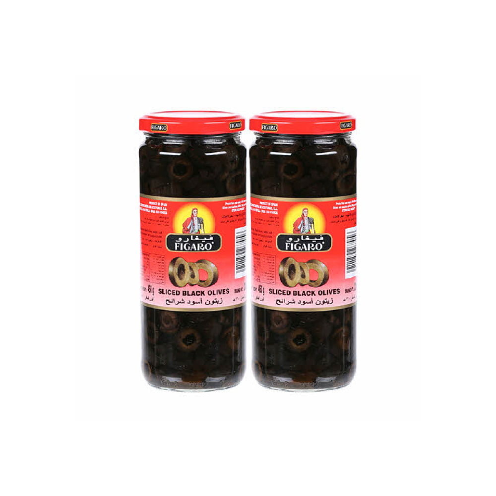 Figaro Sliced Black Olives 2x230m