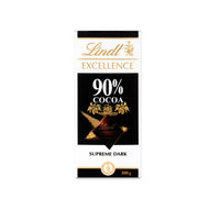 Lindt Excellence Chocolate Dark 90% 100Gm