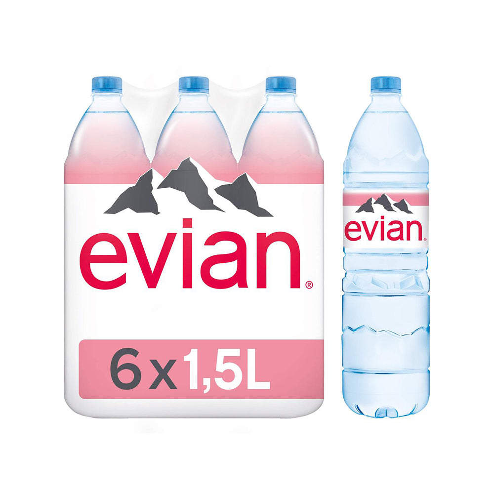 Evian Natural Mineral Water 1.5Lx6