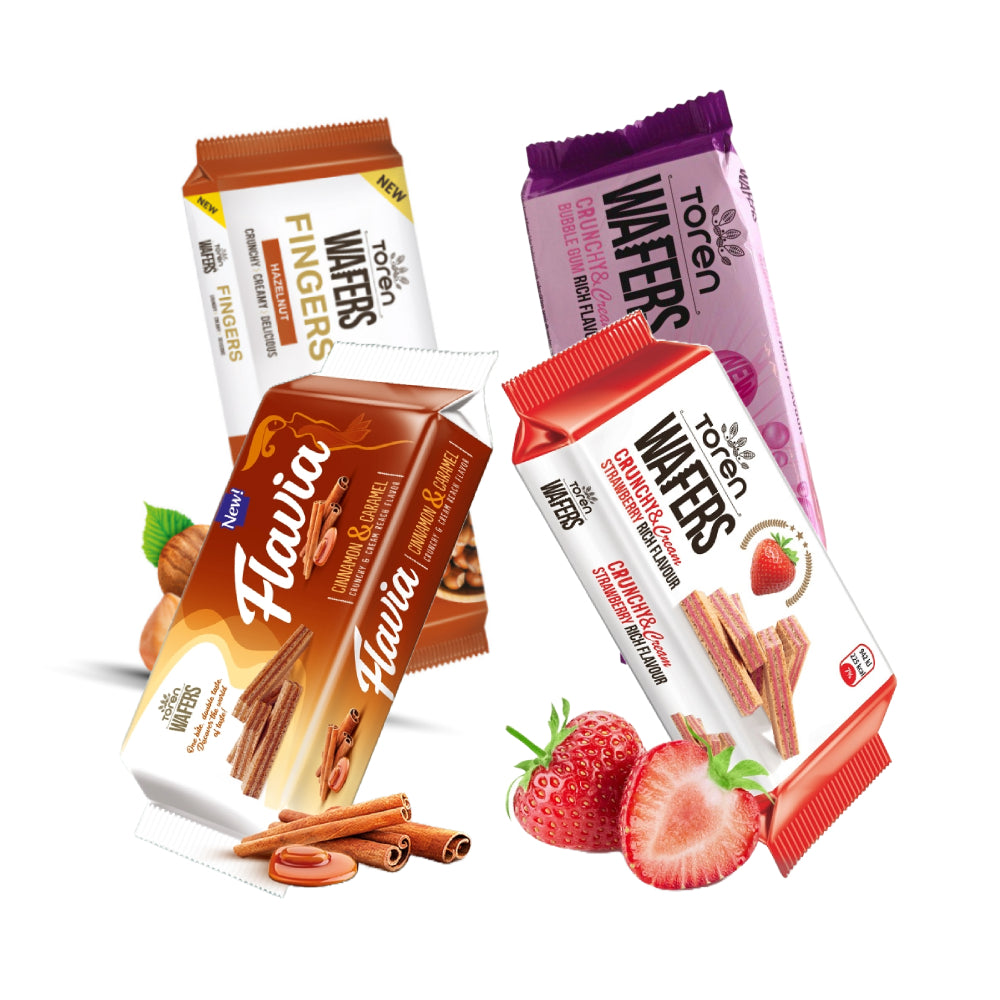Toren Bubble Gum & Strawberry & Hazelnut & Flavia Wafers 4x55gm
