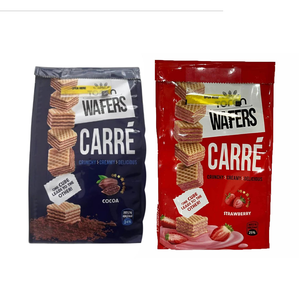 Toren Carre Mix Cocoa and Strawberry Wafers 2x125gm