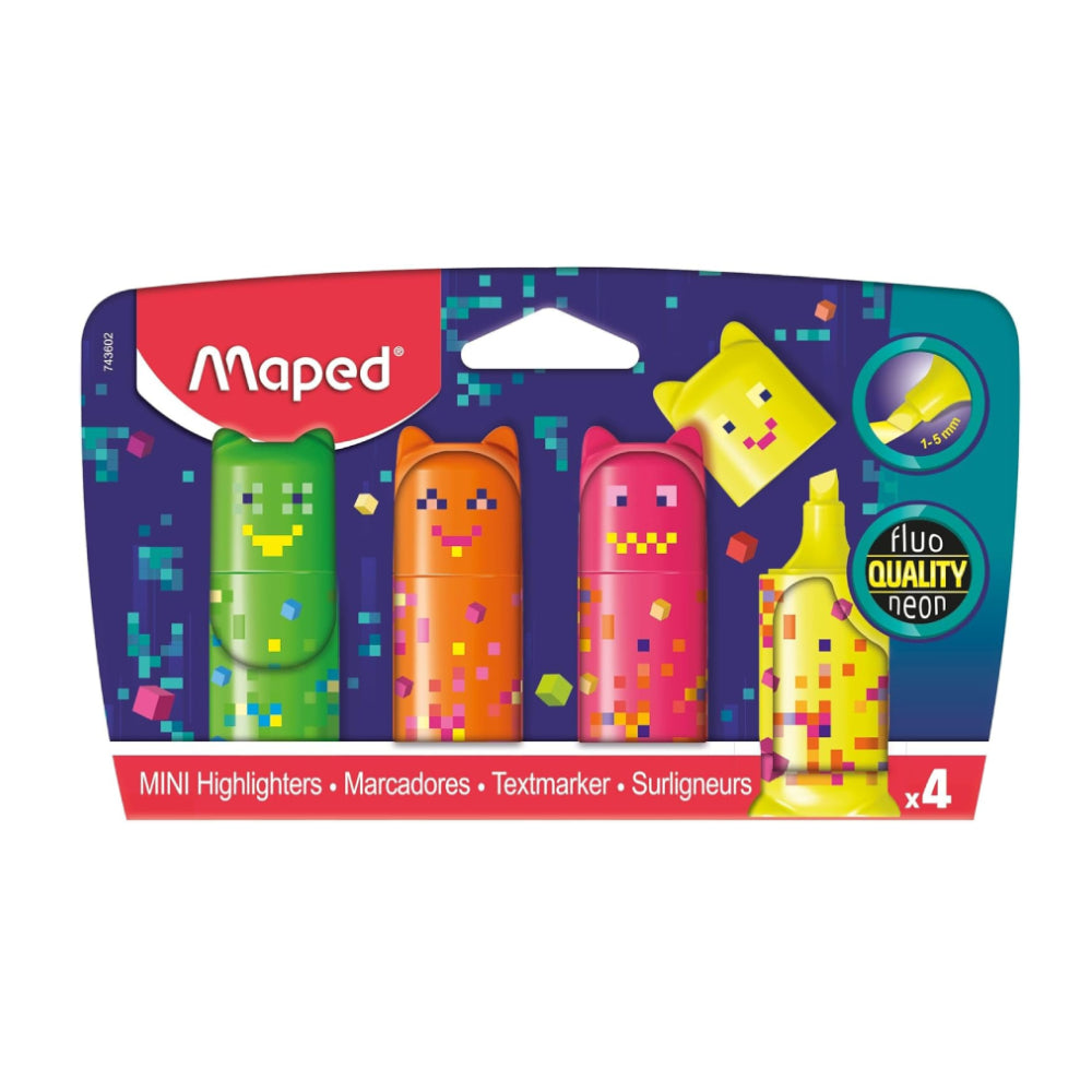 Maped Pixel Party Pocket Highlighter 4 Colours