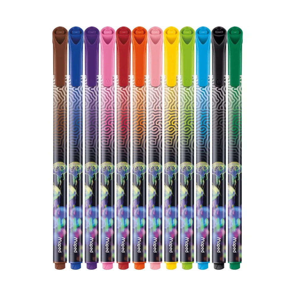 Maped Deep Sea Paradise Glowing Felt Tip Pen 12 Colors