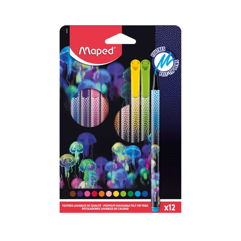 Maped Deep Sea Paradise Glowing Felt Tip Pen 12 Colors