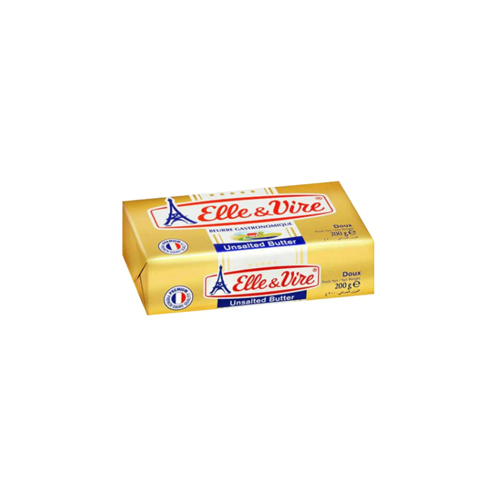 Elle & Vire Unsalted Butter Gold 82% Fat 200gm