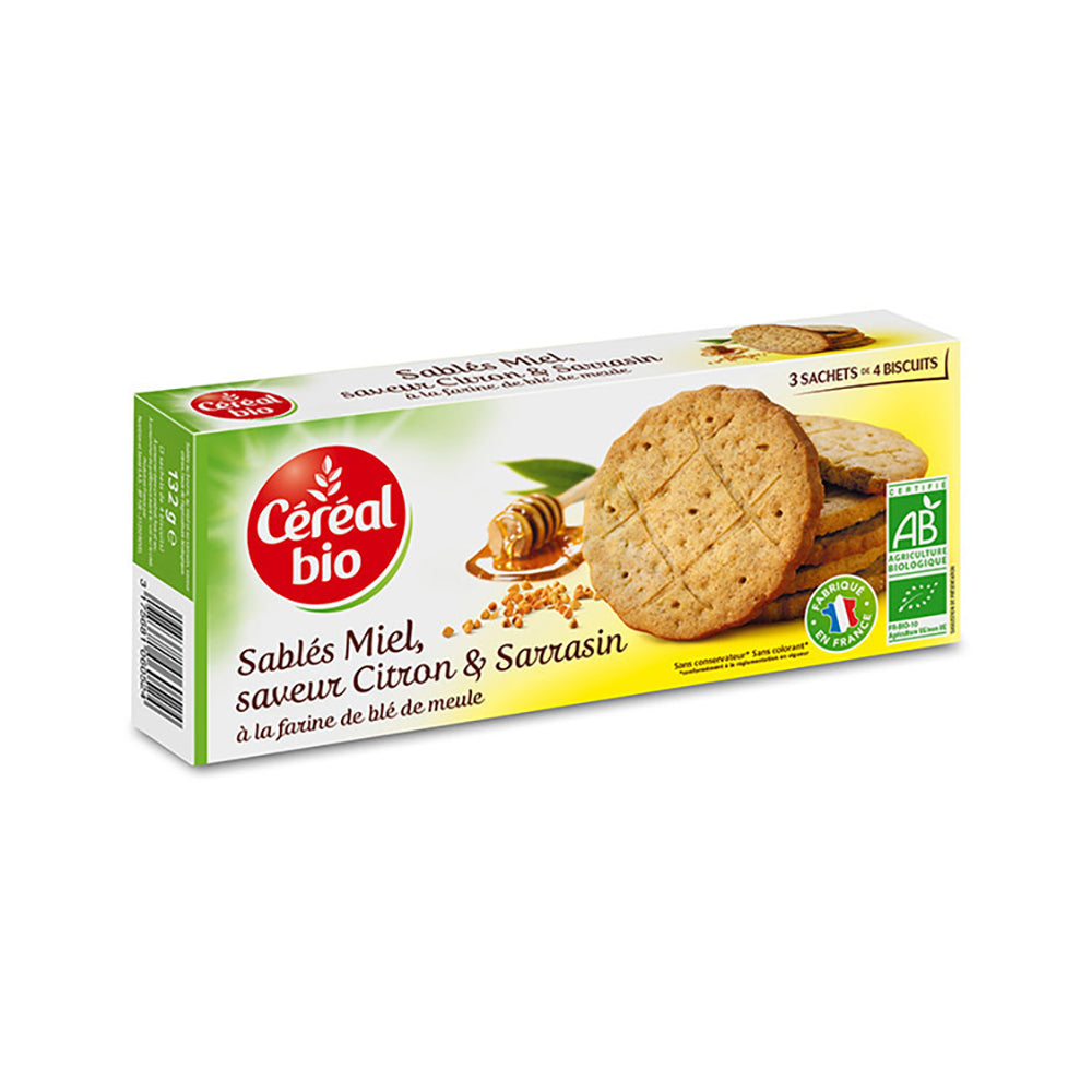 Cereal Bio Organic Honey, Lemon and Buckwheat Shortbread  132G
