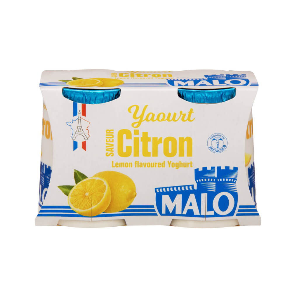 Malo Saveur Citron Lemon Flavoured Whole Milk Yoghurt 2x125gm