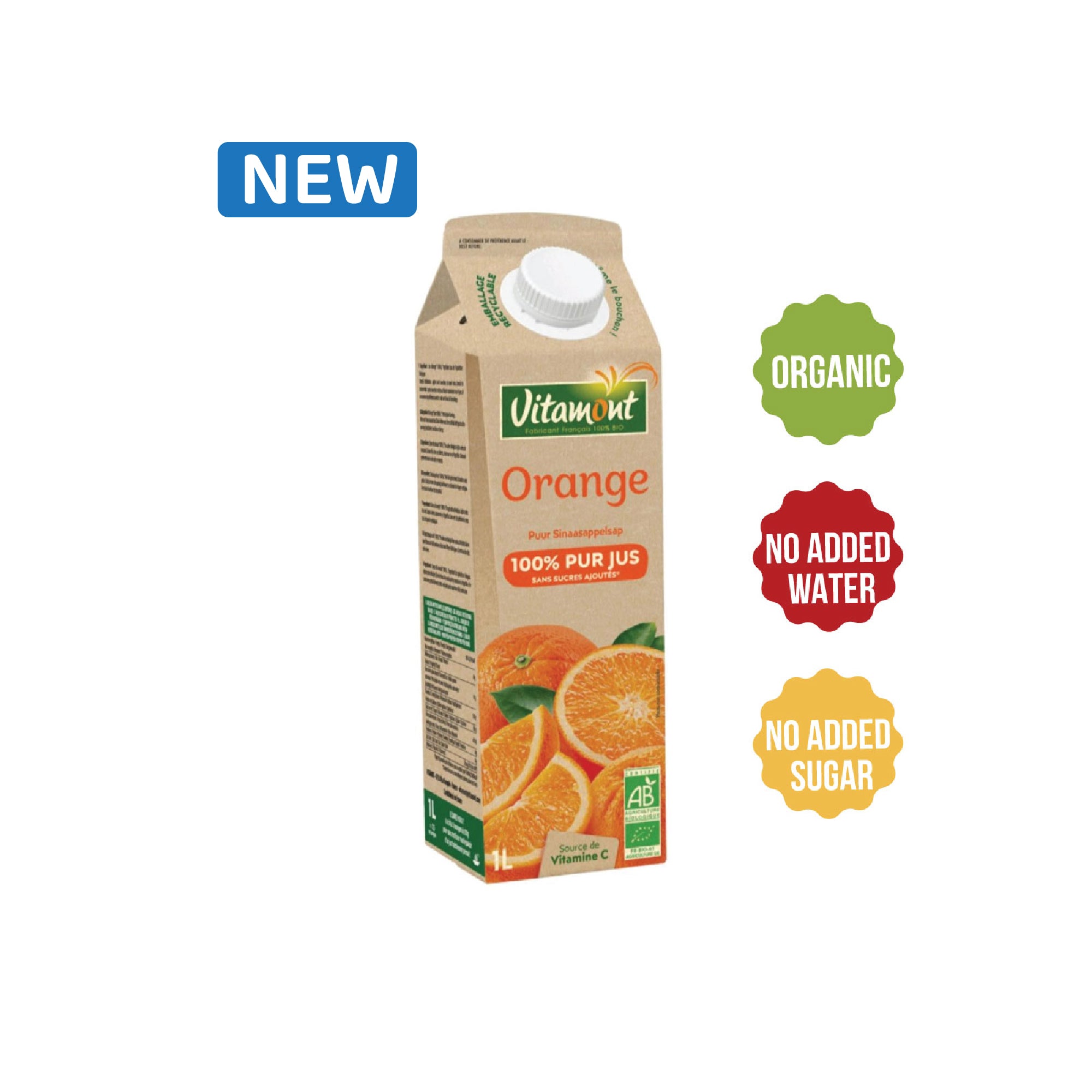 Vitamont Organic Pure Orange Juice 1L