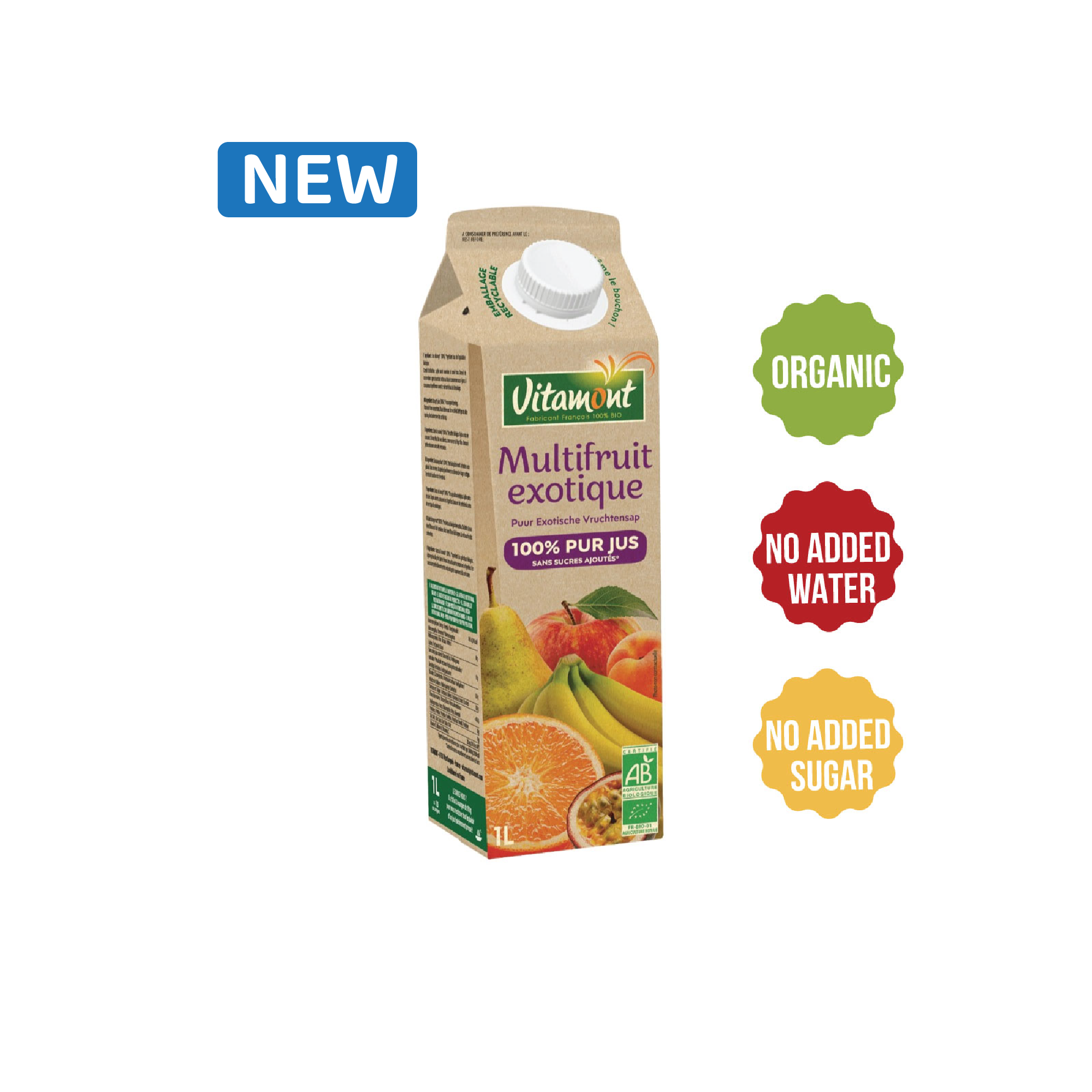 Vitamont Organic Pure Multi Fruits Juice 1L
