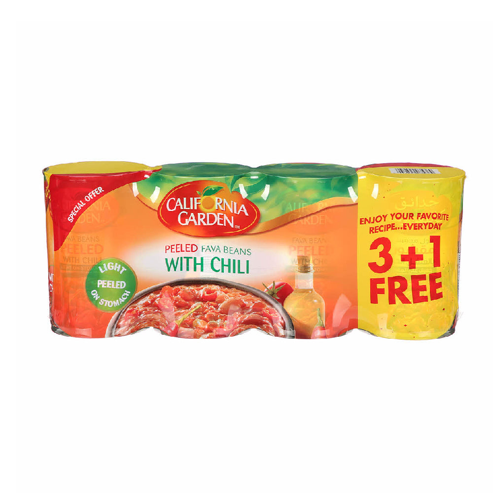 California Garden Peeld Foul Medams Chili 450gm x 3+1Free