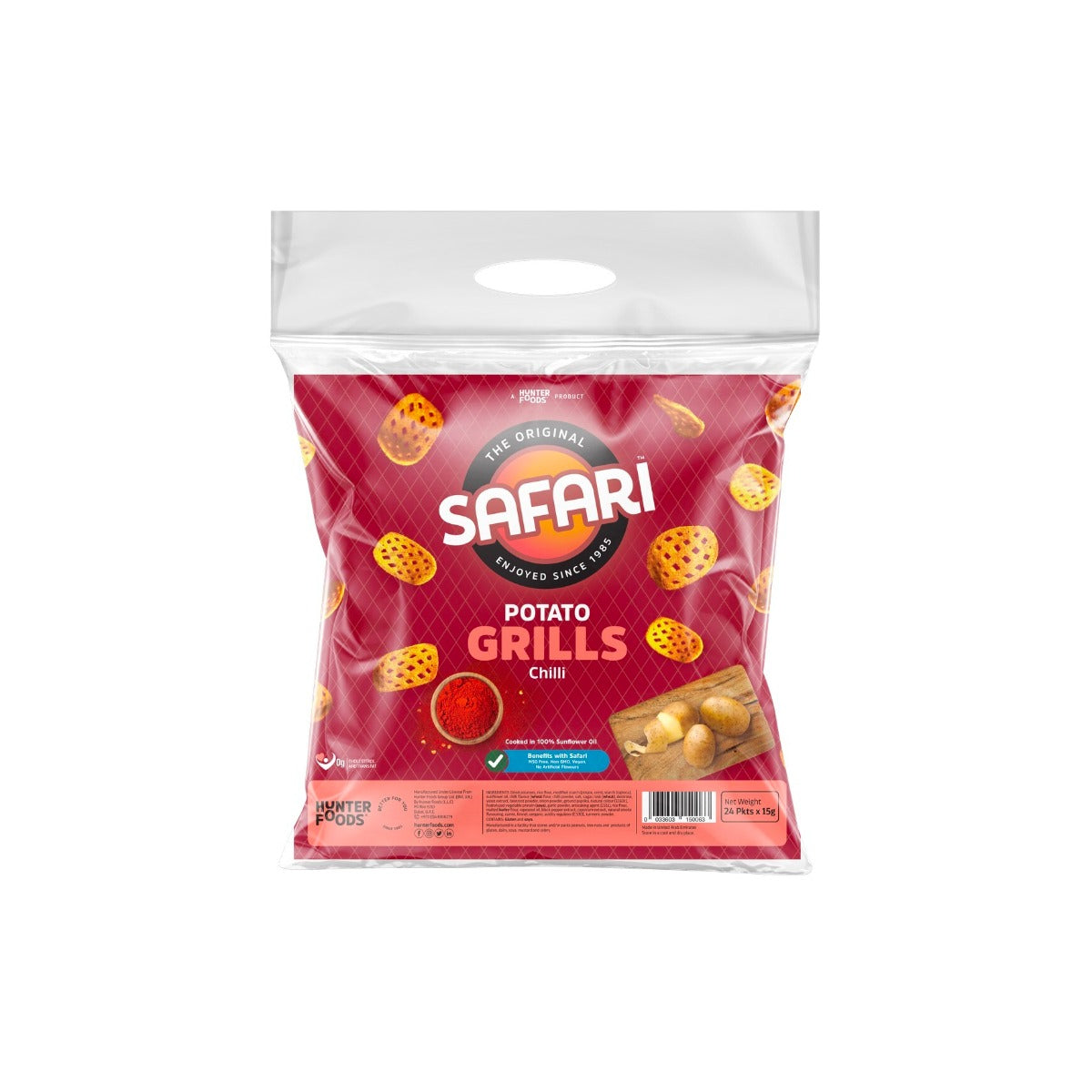 Safari Chilli Potato Grills Chips 24x15g