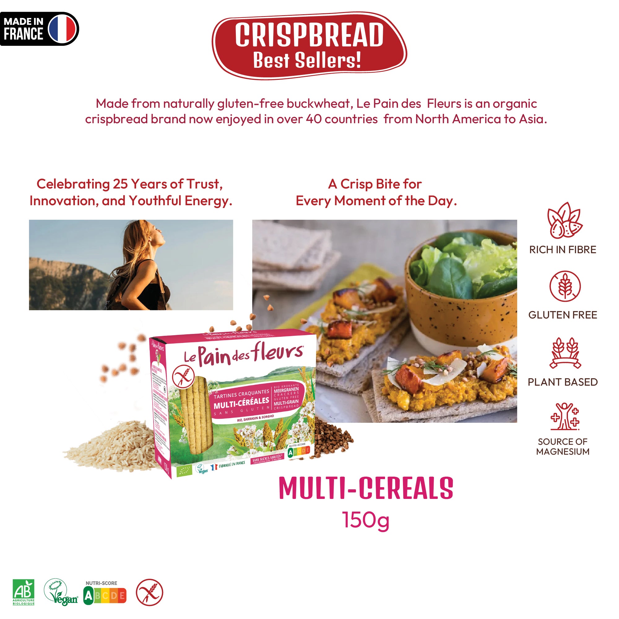 Le Pain Des Fleurs Multi Cereals Crispbread 150g