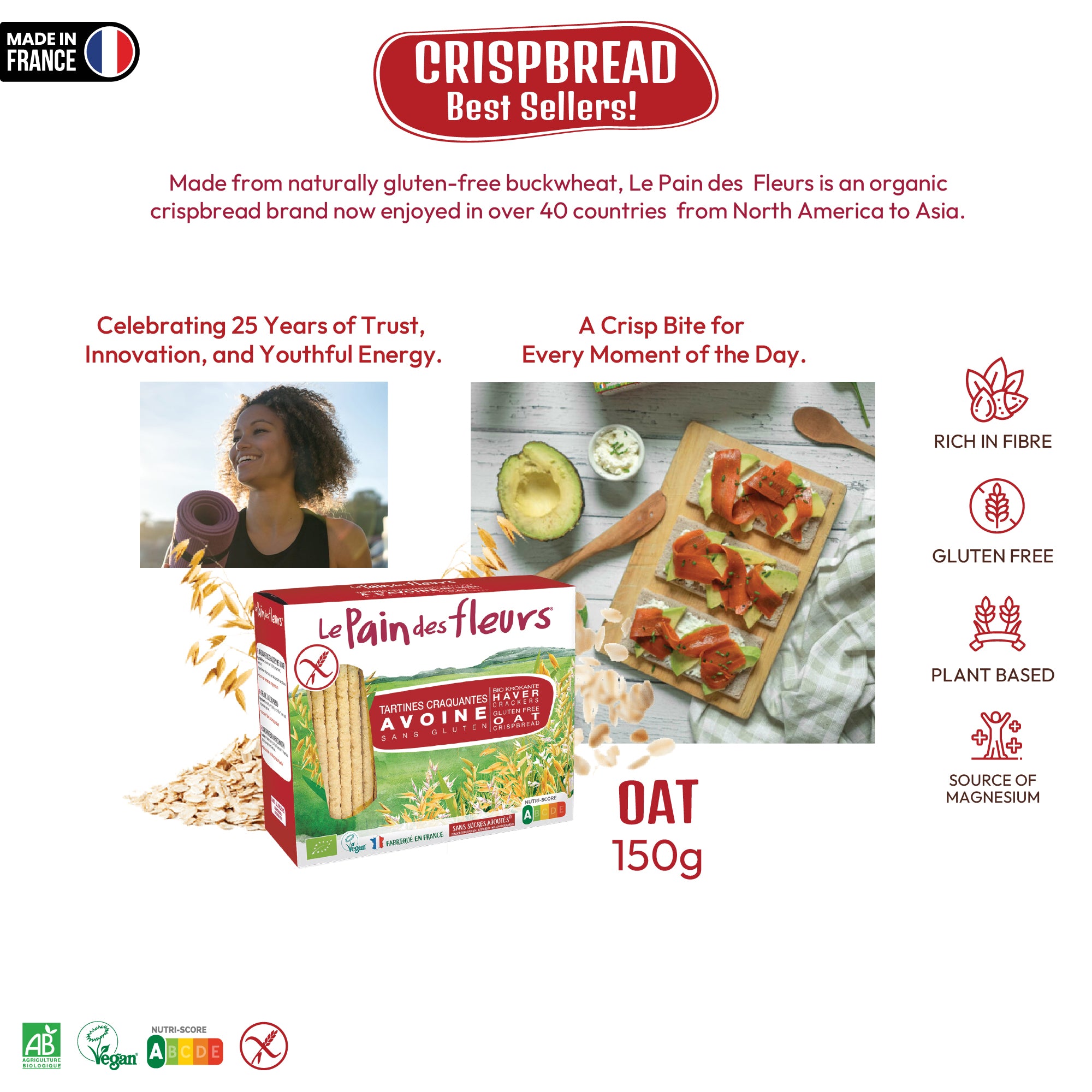 Le Pain Des Fleurs Oat Crispbread 150g