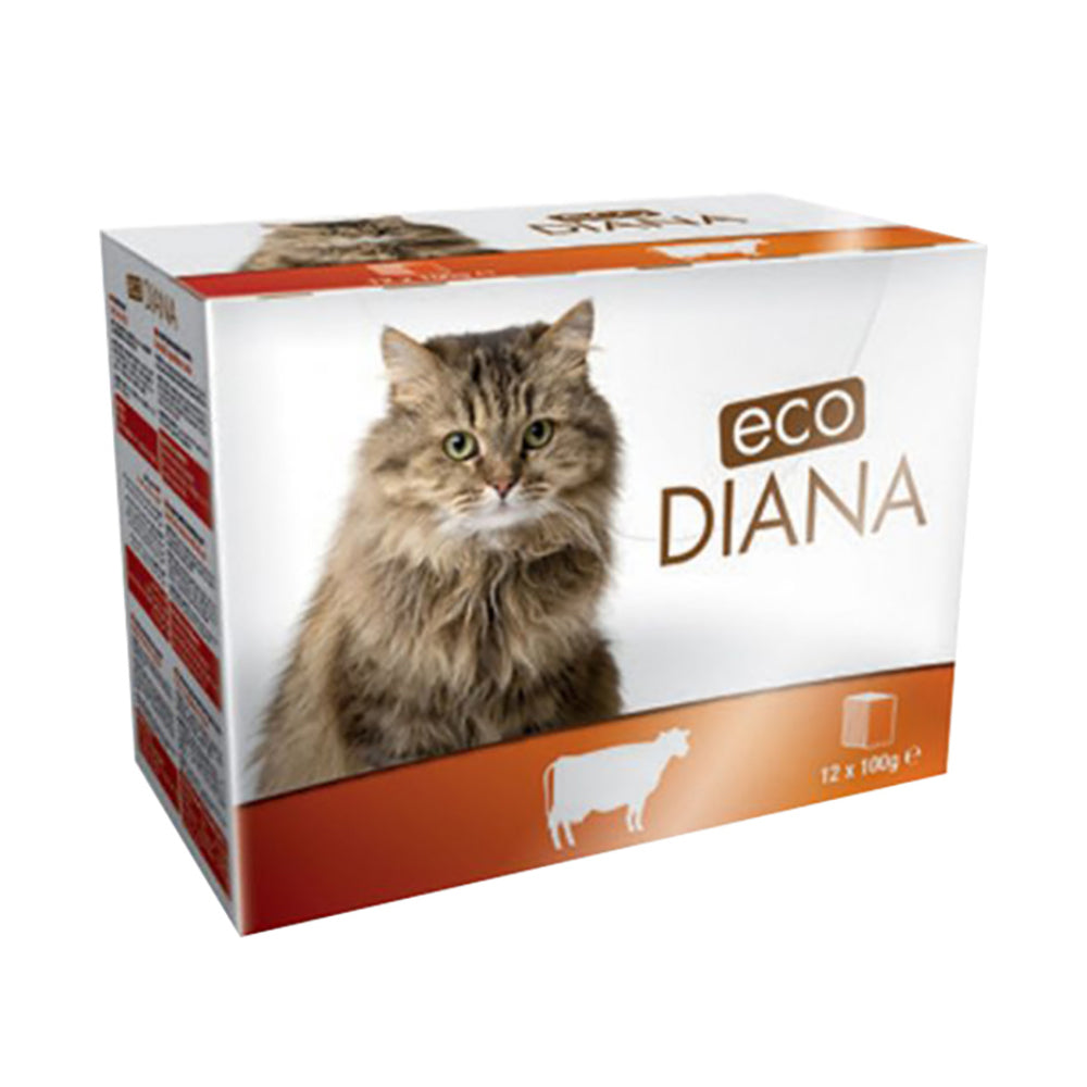 Eco Diana Cat Food Pouch Beef in Gravy 12X100gm