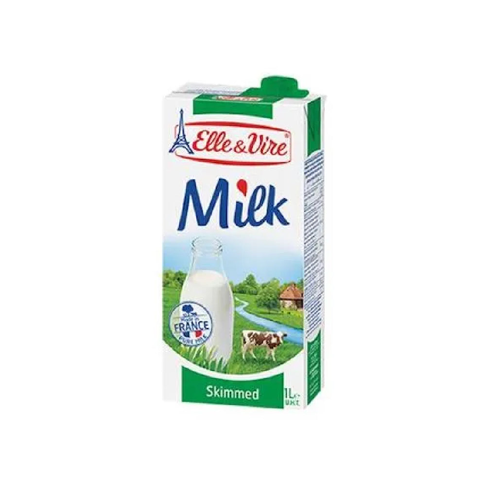Elle & Vire UHT Milk 0% Fat Green 1L
