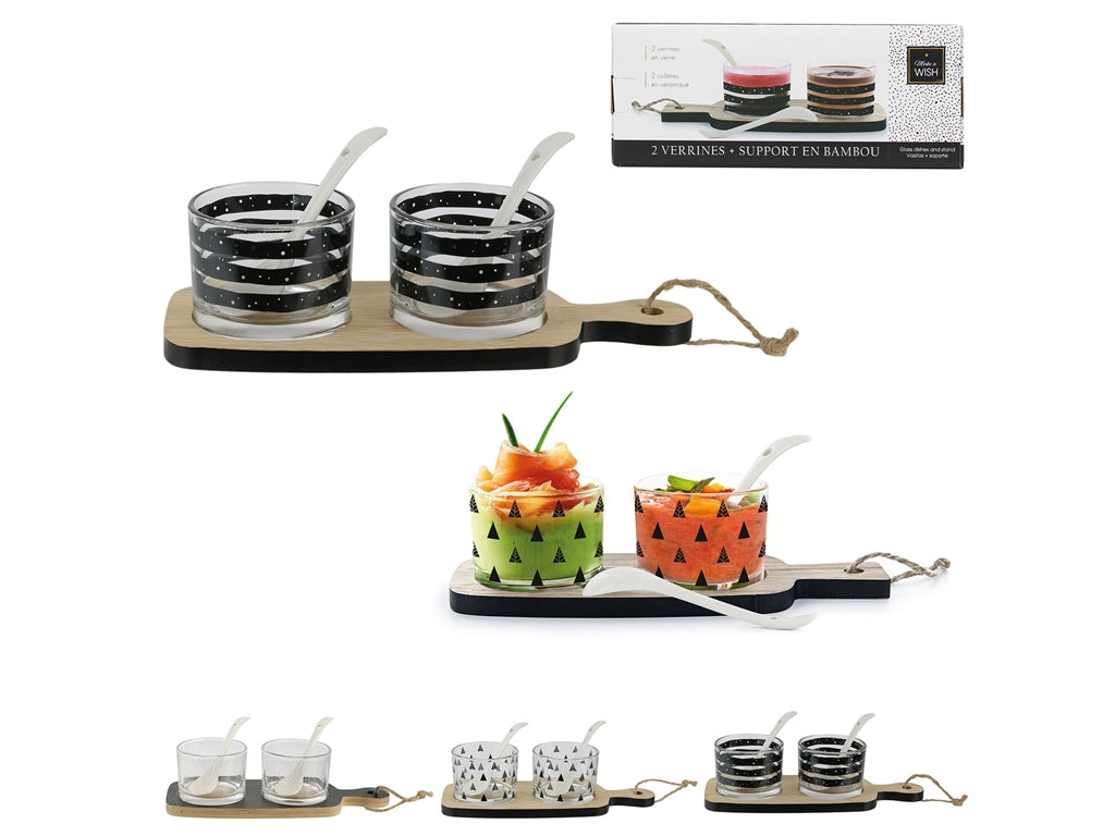 CMP Tray With 2 Glass Jars And 2 Spoons