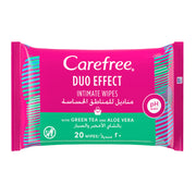Carefree Intimate Wipes Green Tea+Aloe Vera 20's