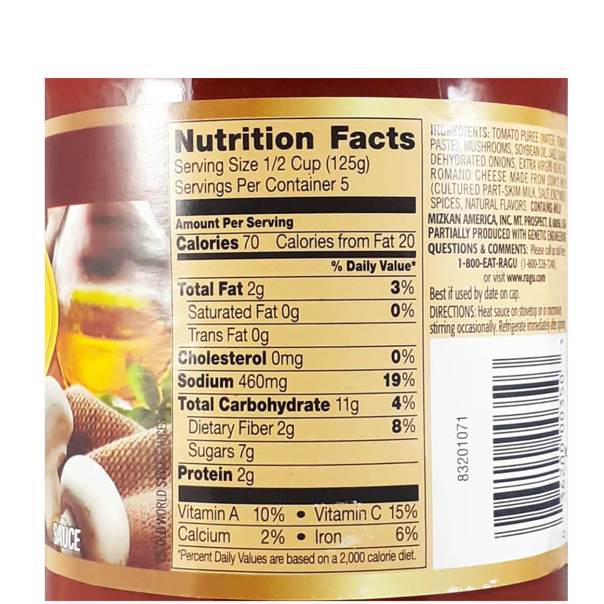 Ragu Old World Style Mushroom Pasta Sauce 677g