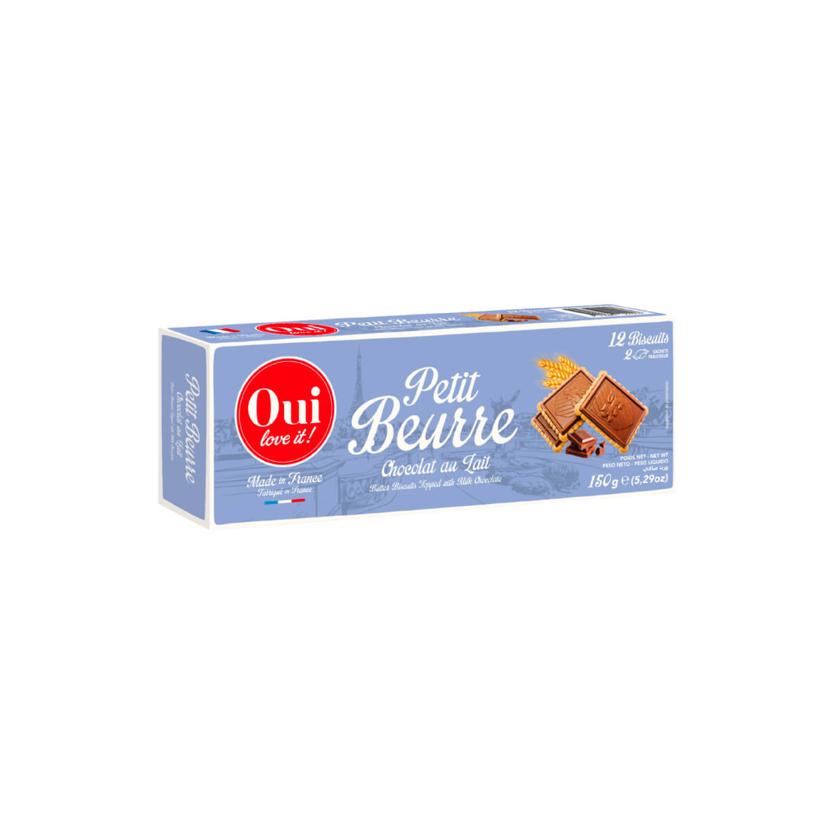 Oui Love It Petit Beurre Chocolat Au Lait Biscuit 150g
