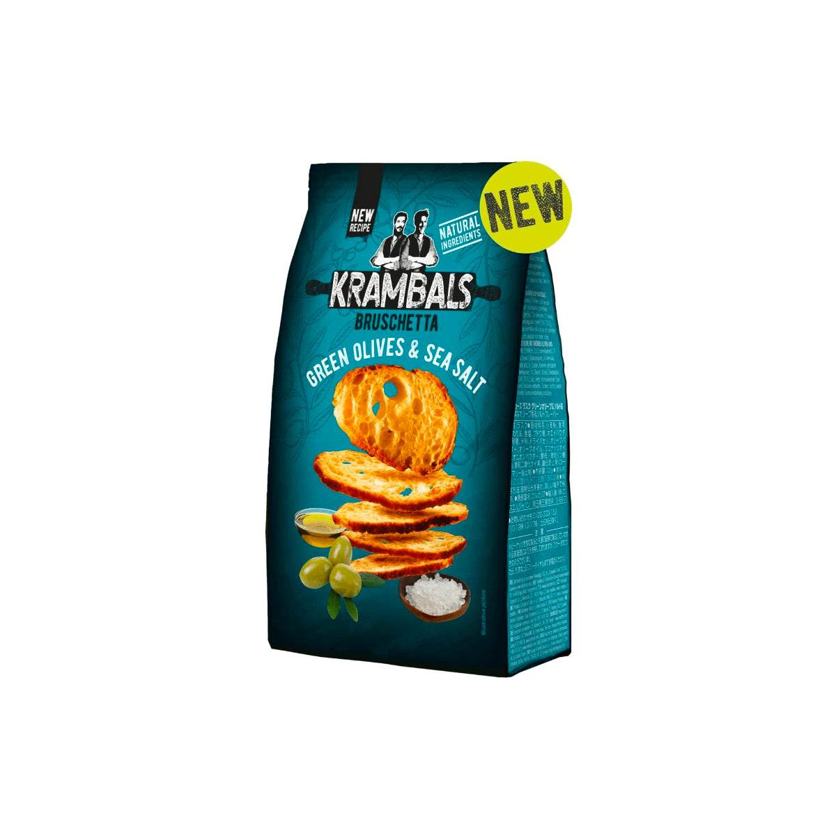 Krambals Bruschetta Green Olives & Sea Salt Toasted Bread Slices 70g