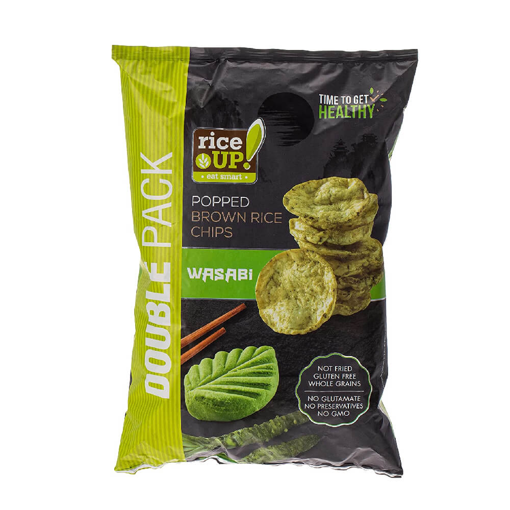 Rice Up Whole Grain Brown Rice Chips Wasabi 120gm