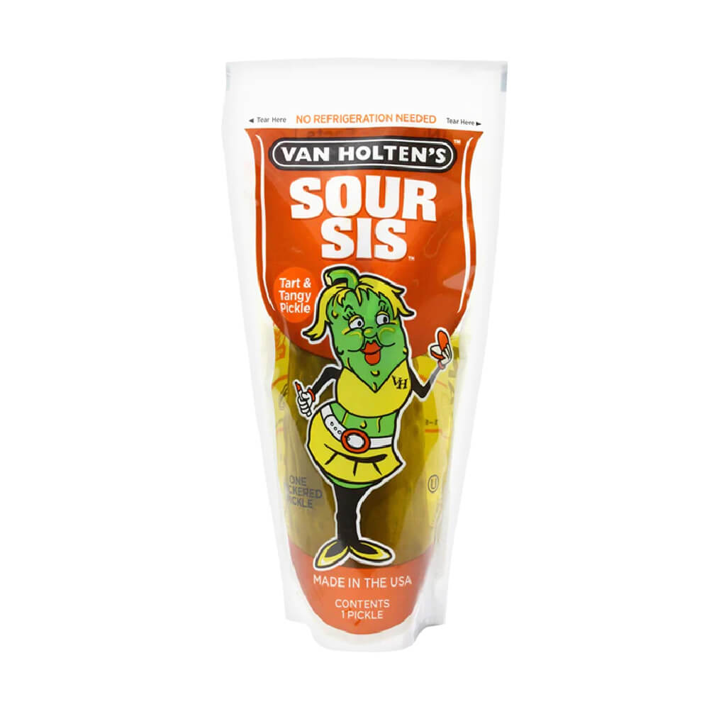 Van Holten'S Jumbo Sour Sis Tart & Tangy Pickle Pouch 265gm