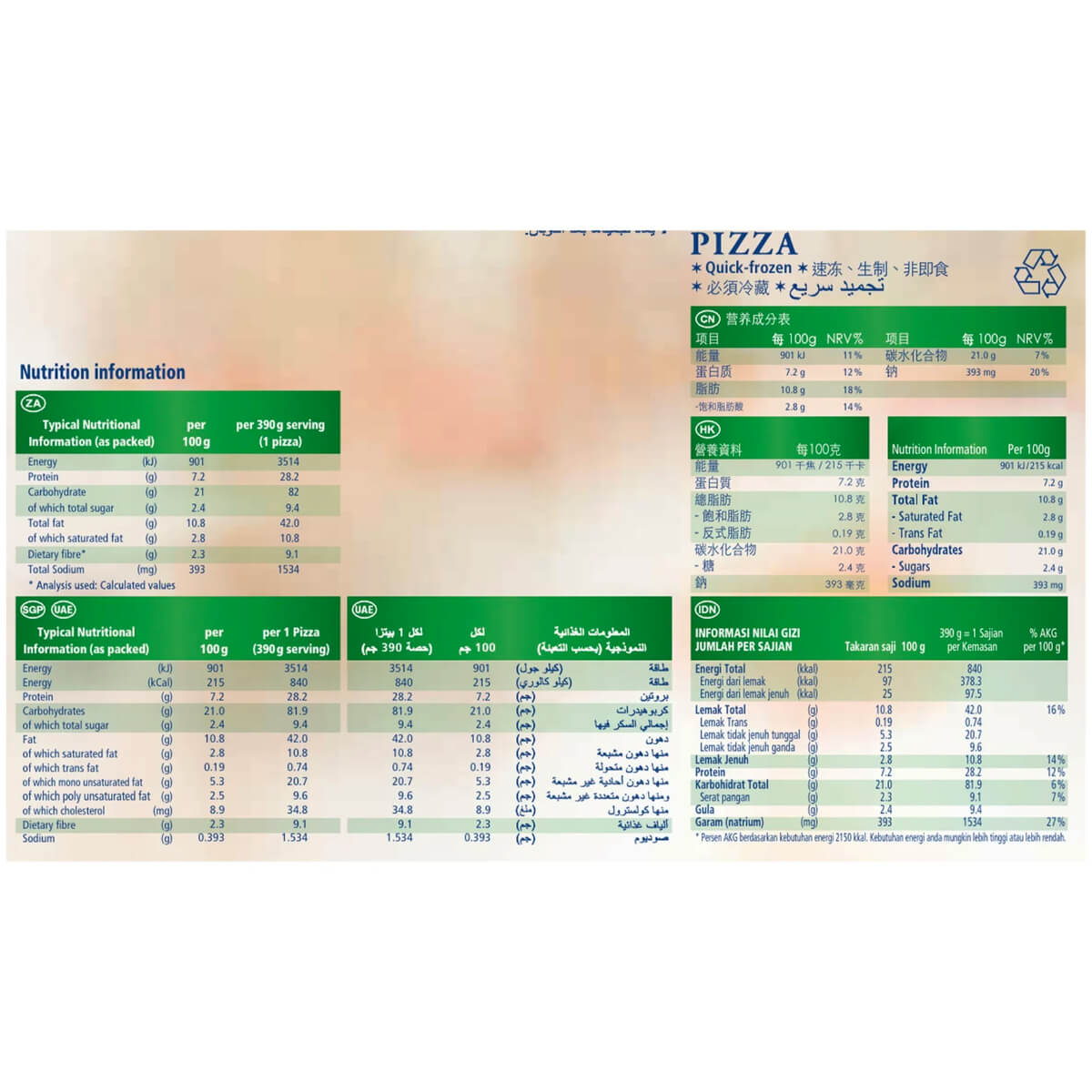Dr.Oetker Ristorante Spinach Thin & Crispy Pizza 390g